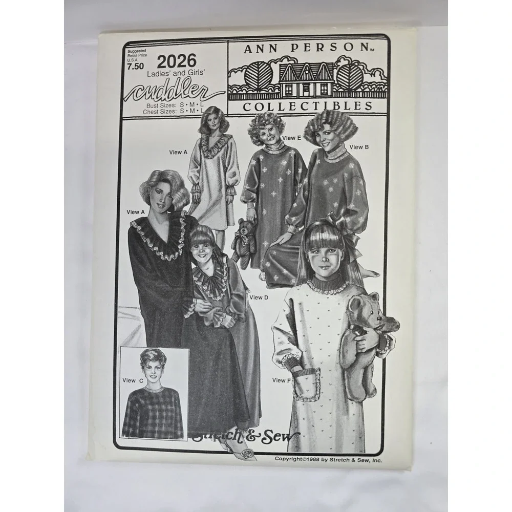 Vintage 1990s Stretch & Sew Ann Person Sewing Pattern 2026 - Cuddlers